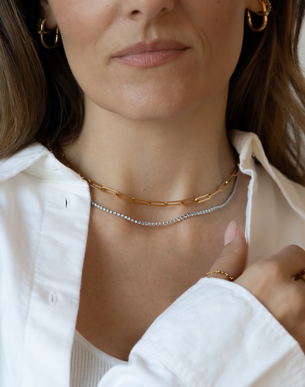 Fine Sparkling Kette Silber