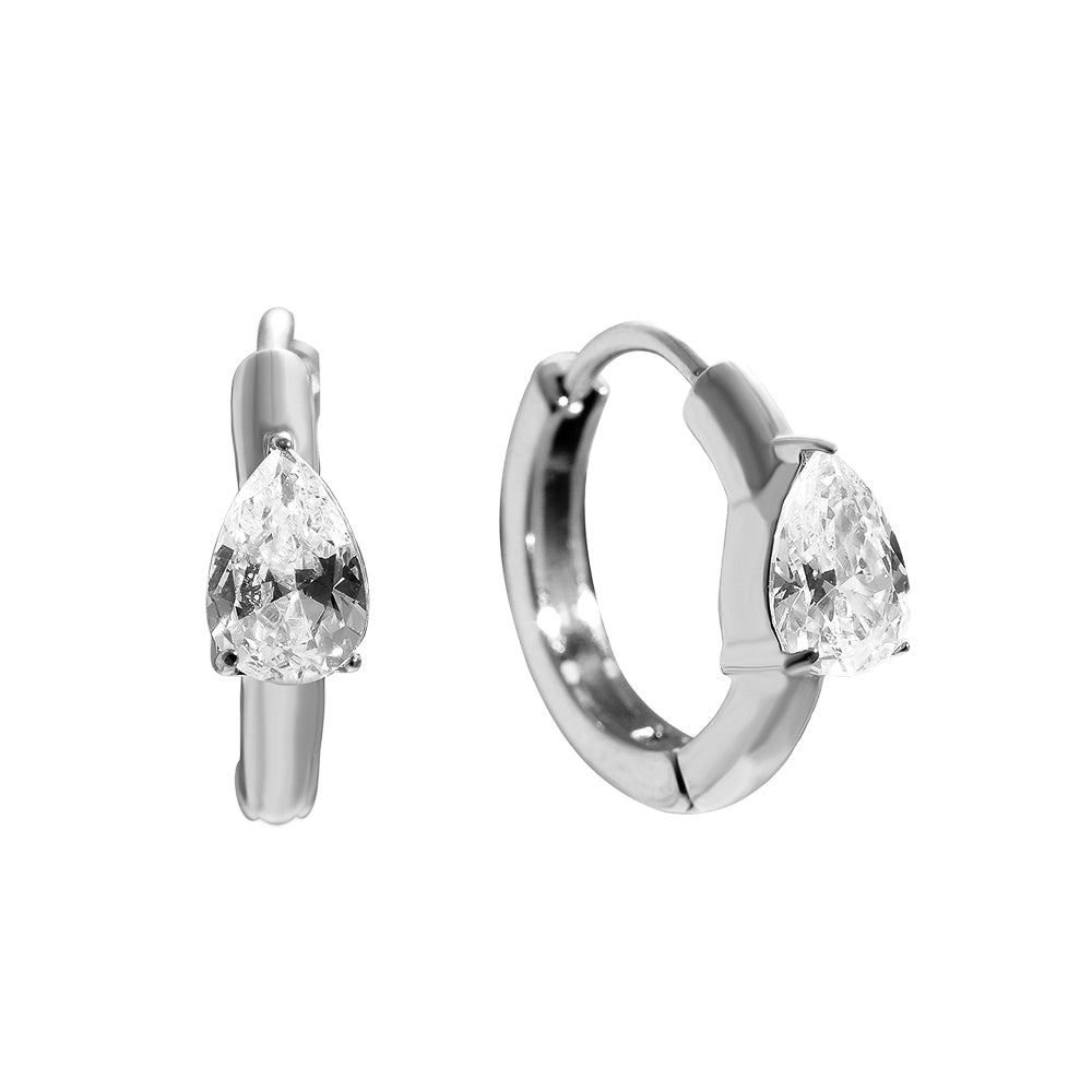 Shiny Drops Hoops Silber
